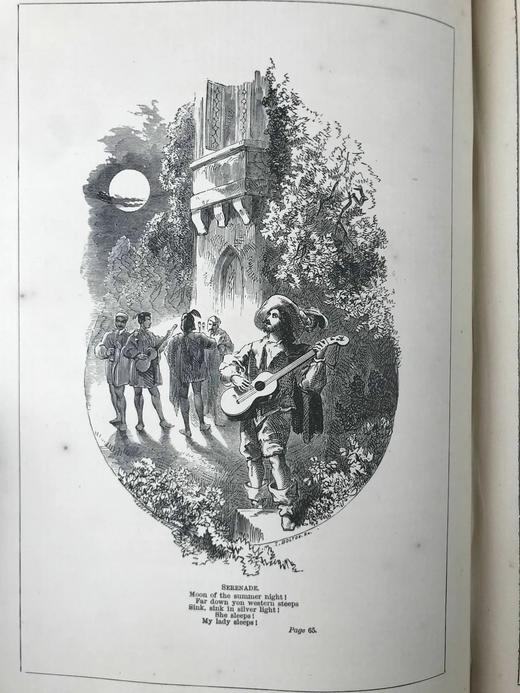 1897年 朗费罗诗歌与散文集 配精美版画插图 漆布精装18开 商品图10