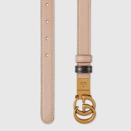 【二】GUCCI 古驰 女士双G带扣双面窄版腰带 黑色 659418 0YATC 5793 商品图2