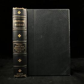 1897年 朗费罗诗歌与散文集 配精美版画插图 漆布精装18开