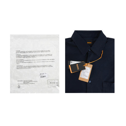HUGO BOSS 雨果博斯 SS23 男士深蓝色休闲长袖衬衫polo衫 50467445 商品图2