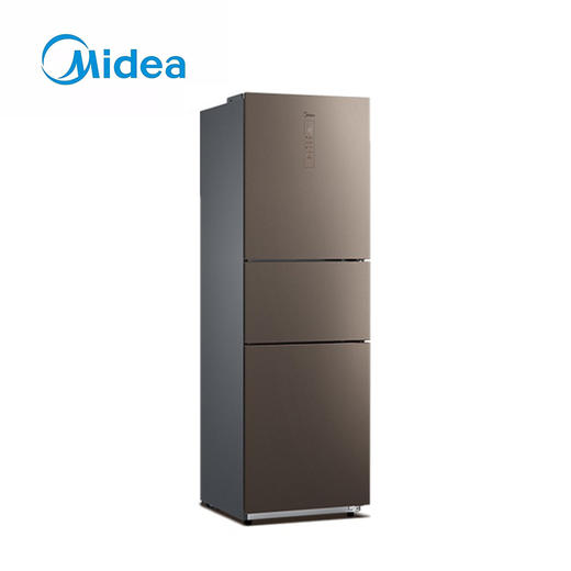 ZM | Midea/美的 245升一级能效双变频三门三开门风冷无霜钢化玻璃面板电冰箱BCD-245WTGPM布朗棕星烁【普通快递】 商品图0