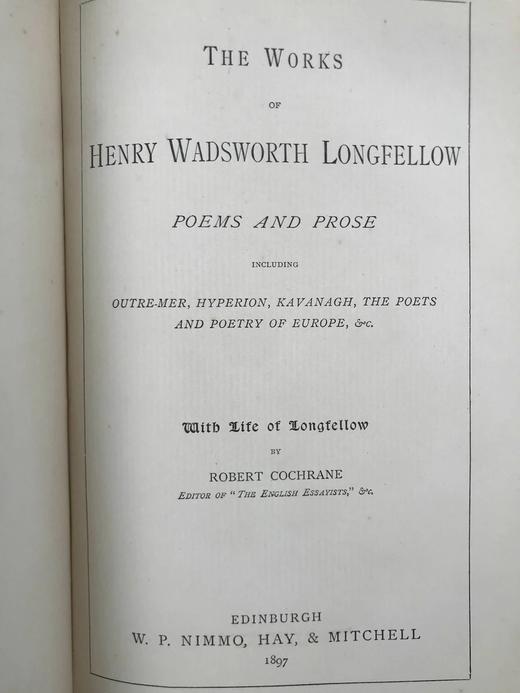 1897年 朗费罗诗歌与散文集 配精美版画插图 漆布精装18开 商品图4