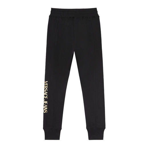 VERSACE JEANS COUTURE 范思哲  男士LOGO字母印花运动休闲裤 黑色金色 74GAAT01 CF05T 商品图1