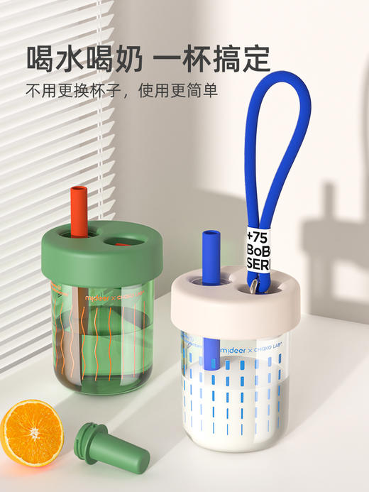 mideer弥鹿儿童吸管水杯大容量学生运动男女孩防摔随行高颜值杯子 商品图1