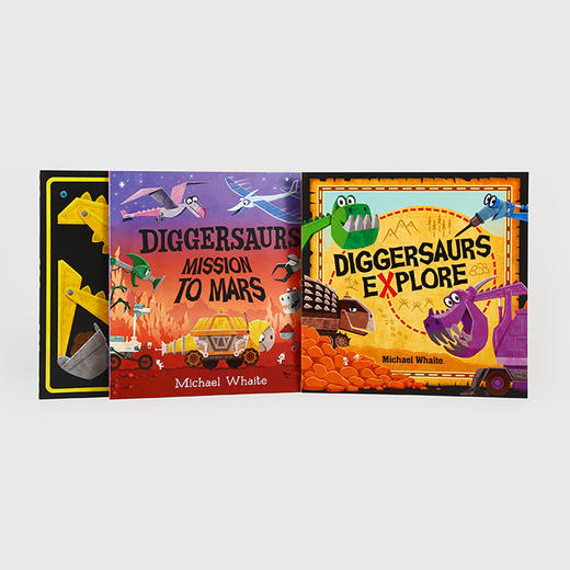 【英文原版】小彼恩点读书Diggersaurs恐龙工程车3册英文原版2-5岁英语语感品格塑造故事绘本毛毛虫点读笔配套书（不带笔） 商品图1