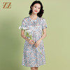 佐尔美夏季新款 弹力桑蚕丝真丝短袖碎花连衣裙女E22LS34 商品缩略图3