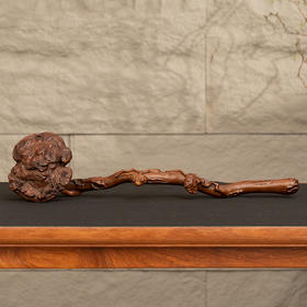 清 黄杨木雕灵芝大如意