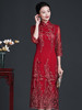 BLH2208-2喜婆婆妈妈装春季蕾丝中袖改良旗袍修身A摆 日常宴会红装礼服文艺 商品缩略图2
