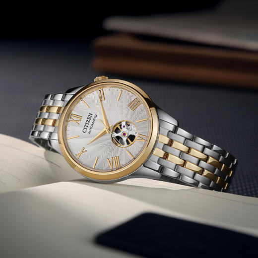 西铁城/CITIZEN经典商务休闲机械透底钢带男表NH9136-88A 商品图5