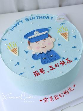 警察手绘蛋糕（提前一天预订）