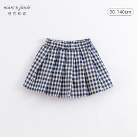 马克珍妮春夏新款 女童学院风格纹百褶裙半身裙 儿童短裙230178