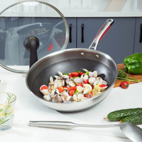 【团购展示】康巴赫第五代抗菌蜂窝炒锅32cmKGD-C32W