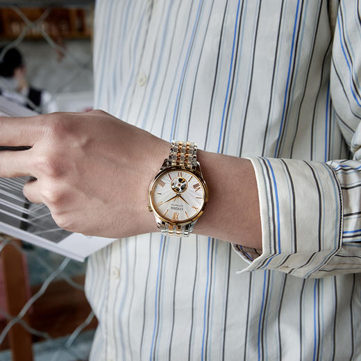 西铁城/CITIZEN经典商务休闲机械透底钢带男表NH9136-88A 商品图4