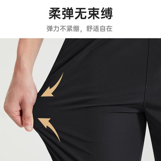 Q【新款DTH】大依优型大码半松紧腰休闲长裤夏季冰丝直筒弹力休闲裤运动裤透气舒适显瘦薄款 商品图3