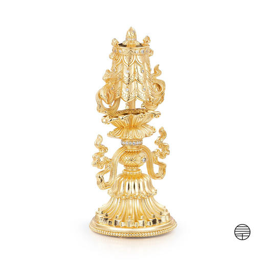 万物三千 纯铜鎏金镶嵌宝石八吉祥摆件 商品图8