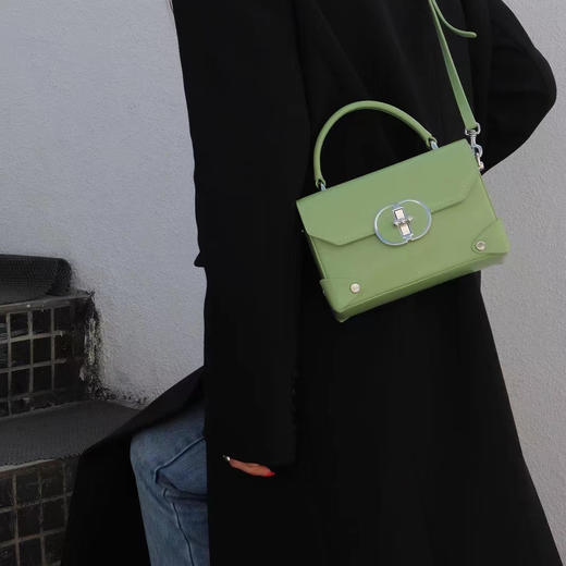 西村名物糖果色纯色原皮手提小方包 商品图6