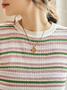 OLrain欧芮儿法式条纹针织衫女春季2023年新款时尚拼色短袖套头衫 商品缩略图1