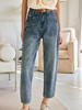 OLrain欧芮儿法式九分牛仔裤女春季2023年新款高腰直筒阔腿烟管裤 商品缩略图0