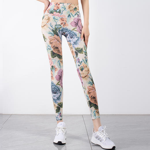 跃牌【洛水之神系列】23春夏新款国风印花高强度瑜伽裤 181印花 商品图5