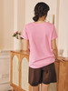 OLrain欧芮儿法式粉色短袖T恤女春季2023年新款宽松刺绣别致上衣 商品缩略图2