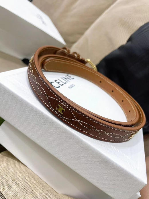 WESTERN小号CELINE刺绣复古牛皮革腰带 商品图7