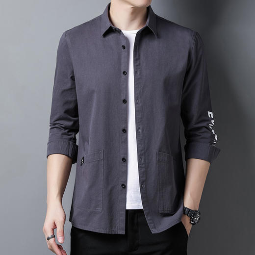 NBXY-春秋季男式中青年工装衬衣 休闲外穿宽松上衣 商品图2