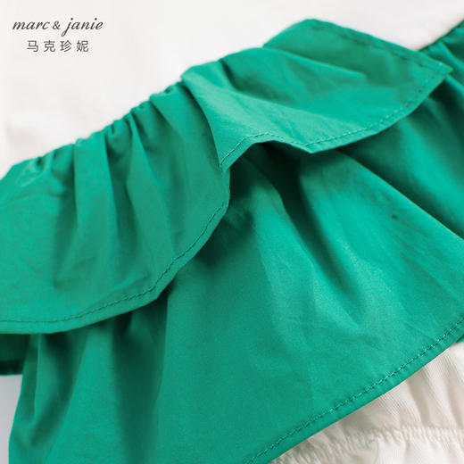 马克珍妮新款夏装 女童不规则花边摆背心连体衣230365 商品图3