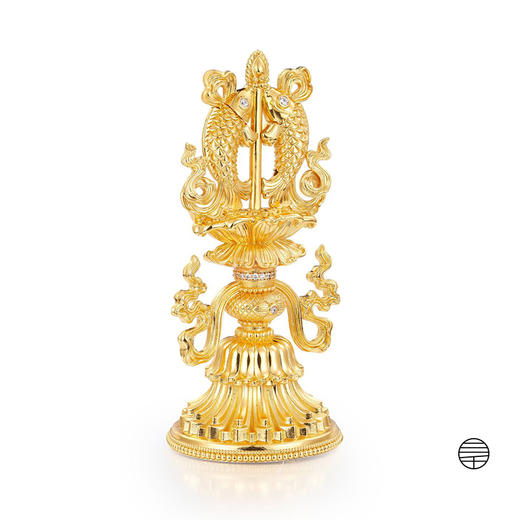 万物三千 纯铜鎏金镶嵌宝石八吉祥摆件 商品图3