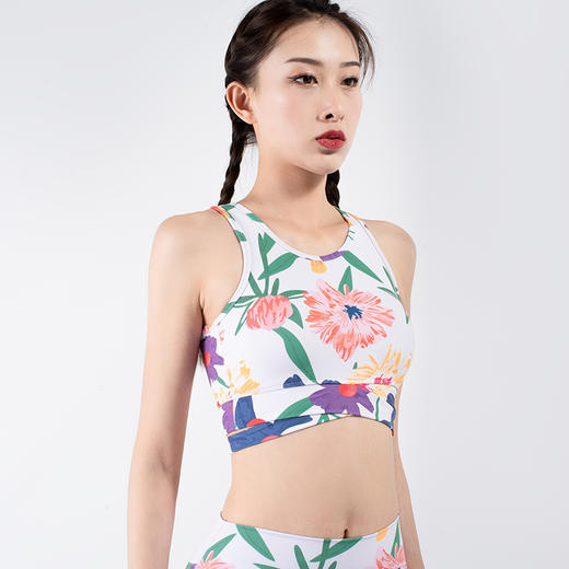 跃牌【洛水之神系列】防震跑步外穿美背瑜伽服背心 723印花 商品图0