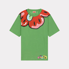 KENZO 高田贤三 女士棉质博克花卉徽标印花圆领短袖T恤 绿色 FD52 TS022 4SG 57