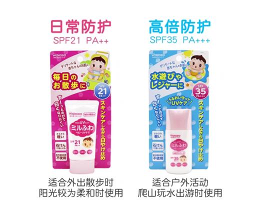 日本Wakodo和光堂婴儿儿童防晒霜-SPF21/SPF35 -30g（版本随机发货） 商品图0