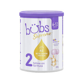 【赠品请咨询客服】Bubs贝臻A2 β-酪蛋白牛奶粉 2段-800g