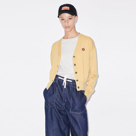 KENZO 高田贤三 女士 “BOKE FLOWER” 徽章刺绣羊毛针织开衫 卡其色 FD52 CA383 3LB 11 商品图1