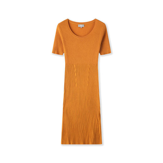 DWMD3005AN 丝绒款 东黎羊绒 女士夏季圆领气质开叉连衣裙春夏氛围感连衣裙 商品图8