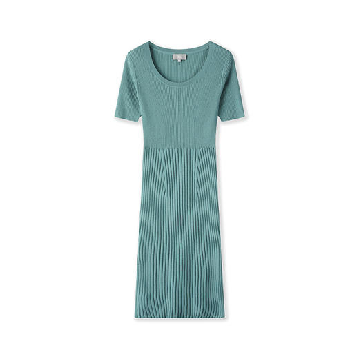 DWMD3005AN 丝绒款 东黎羊绒 女士夏季圆领气质开叉连衣裙春夏氛围感连衣裙 商品图4