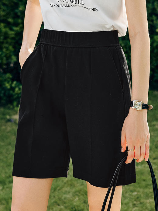 OLrain欧芮儿法式针织休闲裤女春季2023年新款高腰气质直筒五分裤 商品图1