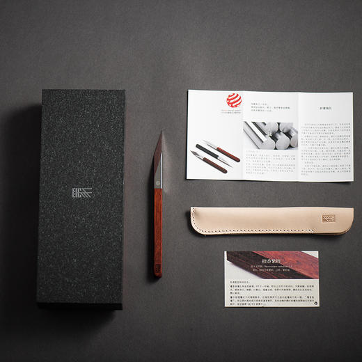 四象普洱茶刀紫檀 钛刀头 德国红点设计奖黑檀紫檀木柄手工高档茶刀 商品图4