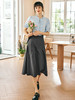 OLrain欧芮儿法式灰色半身裙女春季2023新款高腰气质百搭A字伞裙 商品缩略图3