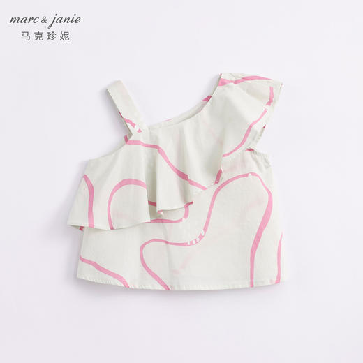marcjanie马克珍妮新款夏装 女童北欧风纯棉花边领小衫230316 商品图1