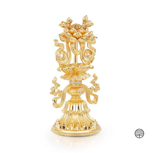 万物三千 纯铜鎏金镶嵌宝石八吉祥摆件 商品图9