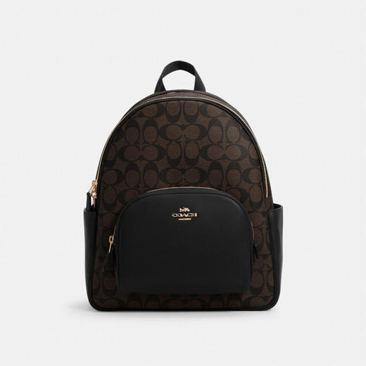 【品牌授权】COACH/蔻驰 奥莱款 大号女士PVC配皮双肩包5671 商品图0