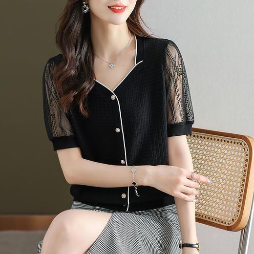 QY3120 时尚短袖小衫上衣 商品图1