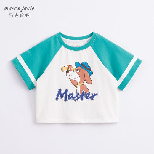 马克珍妮新款夏装 男女童卡通图案纯棉短袖T恤231033 商品图3