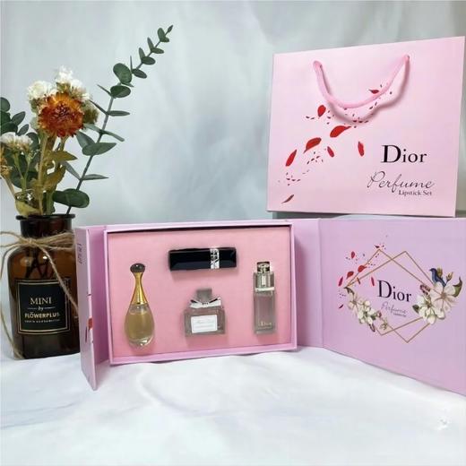 [小滋心选]【活动价￥119】Dior迪奥Q版口红香水四件套 999口红小样1.5g+真我浓香5ml+花漾甜心5ml+粉魅5ml 商品图0