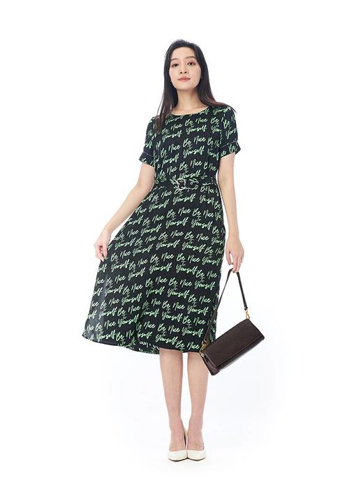 奇威 个性艺术印花短袖连衣裙0DB03164 商品图6