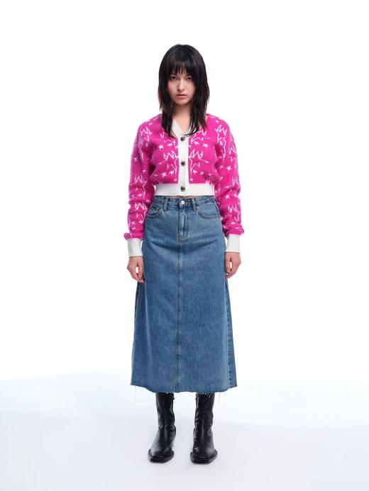 后开口牛仔长半裙 商品图1