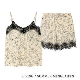 「碎花款！亲肤微弹」夏季睡衣复古碎花吊带背心 可爱少女性感风睡衣套装内衣