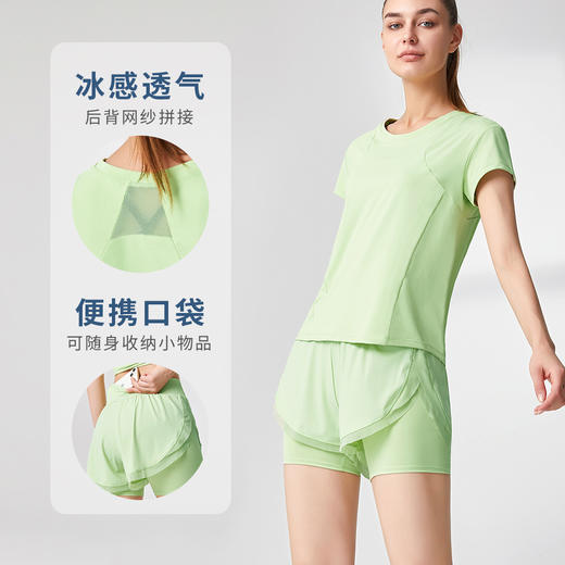 福利款丨【两件套】速干面料 轻薄透气 带口袋 运动套装 商品图1
