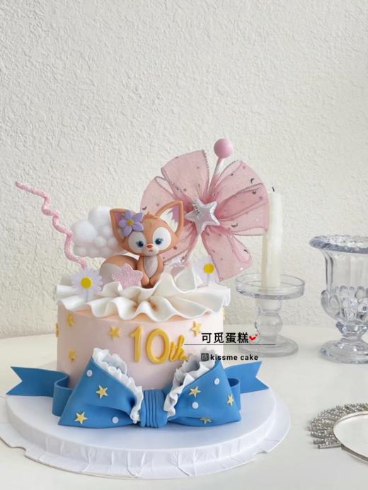 蓝色蝴蝶结小狐 商品图0