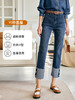 OLrain欧芮儿法式蓝色牛仔裤女春季2023新款高腰显瘦紧身小脚裤 商品缩略图0